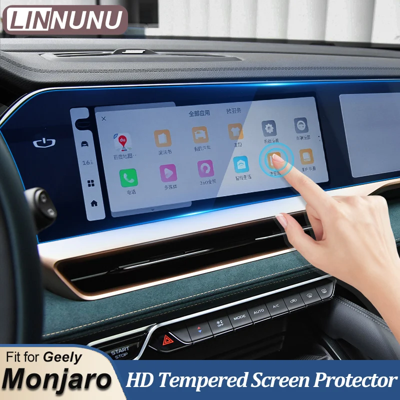 Linnunu Displays chutz folie passend für kx11 geely monjaro manjaro 2022-24 hdcleargps navigation gehärtete glasfolien kratz fest