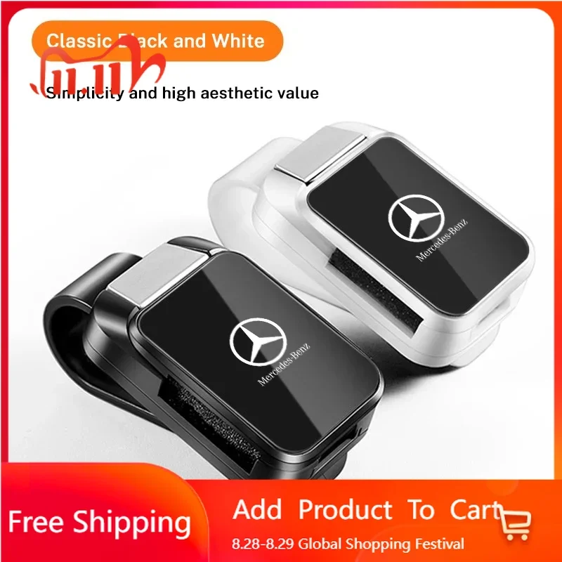 �tui � lunettes de voiture pour Benz AMG, pare-soleil automatique, porte-billet de carte � Clip pour Mercedes Benz classe A B C S AMG GLA