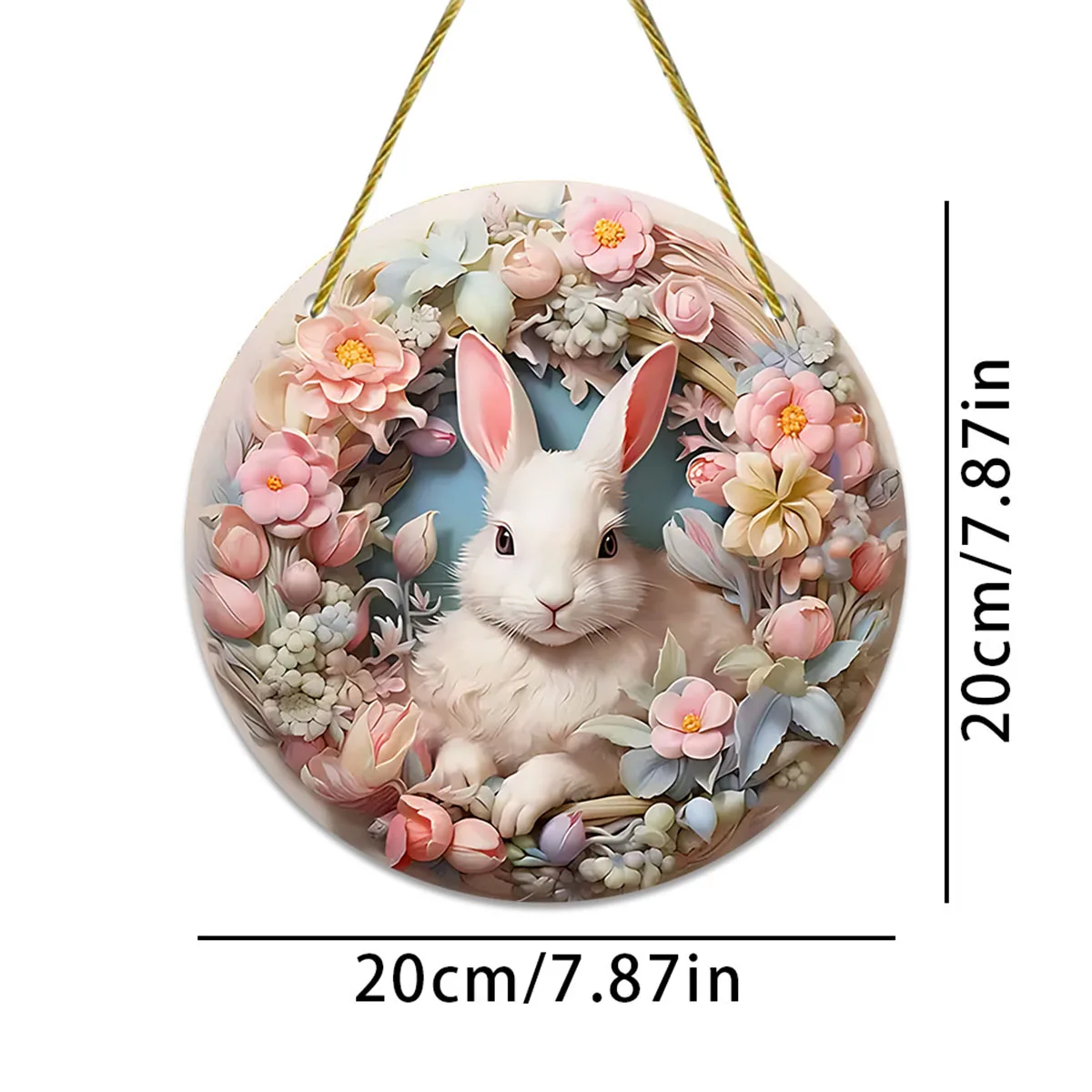 عيد الفصح عيد الحب الملونة أرنب قلادة الاكريليك القرص قلادة نافذة الديكور الشرفة مع سلسلة شماعات الديكور في الهواء الطلق #2