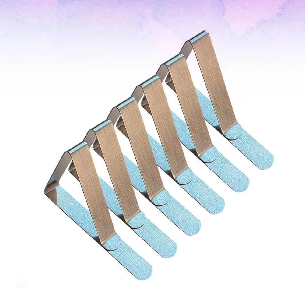 

24PCS Stainless Steel Tablecloth Clips Triangle Shaped Tablecloth Clamps Adjustable Table Cloth Fixing Clamps Anti-rust Table Co