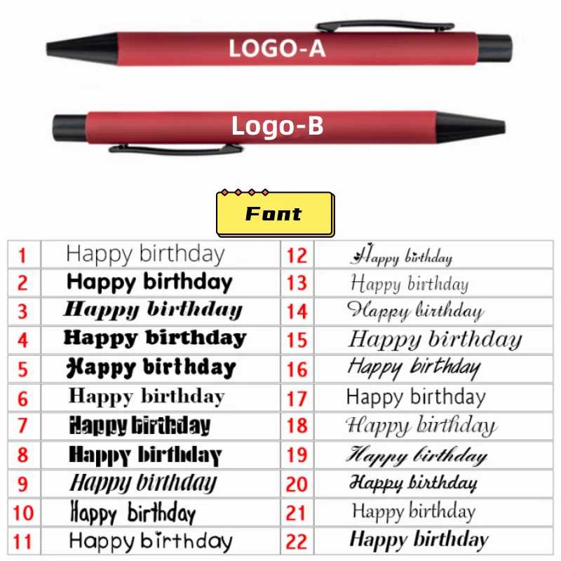 Bolígrafo Multicolor de Metal con logotipo personalizado, bolígrafos de oficina para publicidad de negocios, regalo de fiesta de cumpleaños,