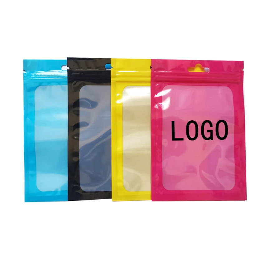 100 Pieces High Transparency Plastic Bag Reusable Polyurethane Zip Bag Supports Customized Logo Gifts Food Accessories Packing B