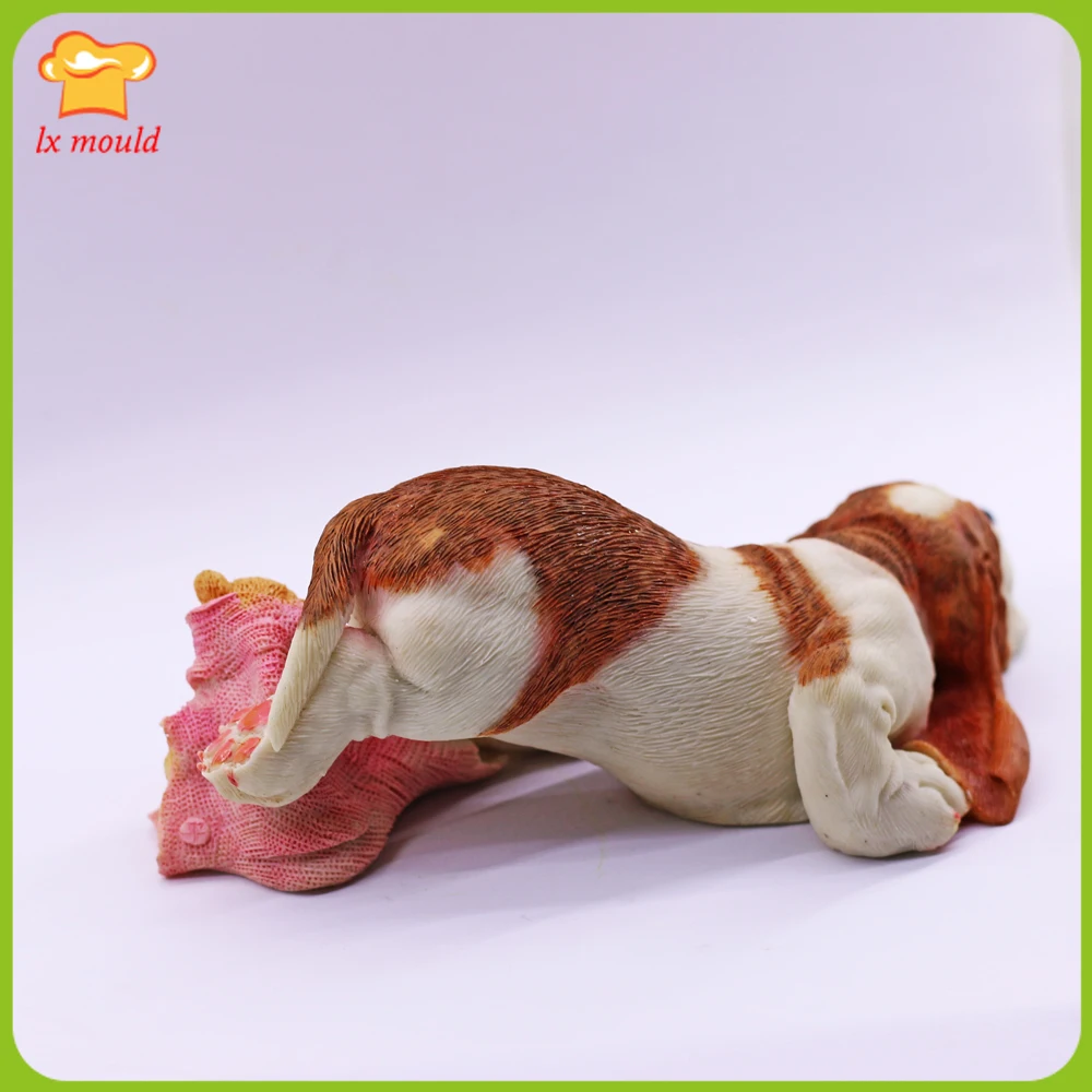 3D Long Ears Dog Basset Hound Silicone Molds Candle Plaster Resin DIY Craft Soap Silicone Mold Mousse Cake