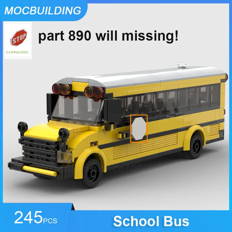 MOC Building Blocks School Bus Model DIY Assemble Bricks City Transportation Creative Educational Collection Toys Gifts 245PCS