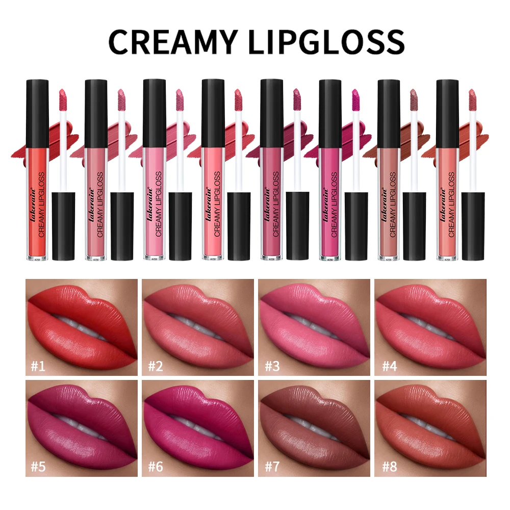 8pcs/kit Lip Gloss Semi-Matte Velvet Lipstick Waterproof Long-lasting Liquid Lipstick Women Moist Lip Tint  Non-drying Creamy