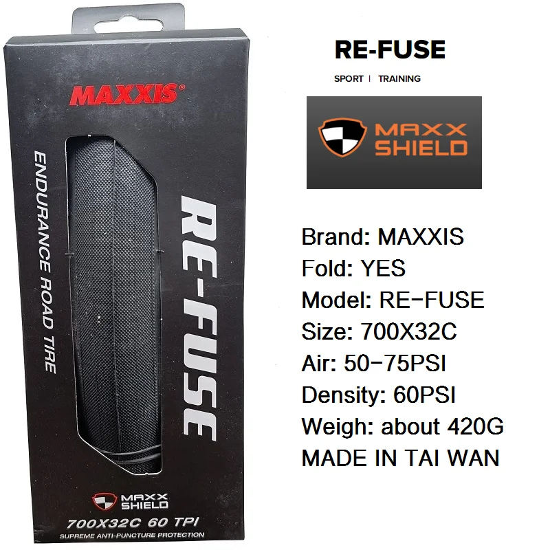 MAXXIS RE-FUSE NEW Model Bicycle Tire Travel Tire High Wear-Resistant And Puncture Resistant For Road Bike E-ROAD Bicycle Tire