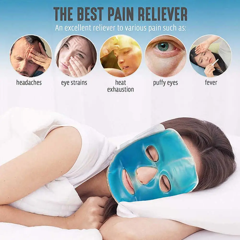 SPA Ice Cold Full Face Eye Mask Relieves Fatigue Relaxed Full Face Sleeping Cooling Mask Skin Care For Women