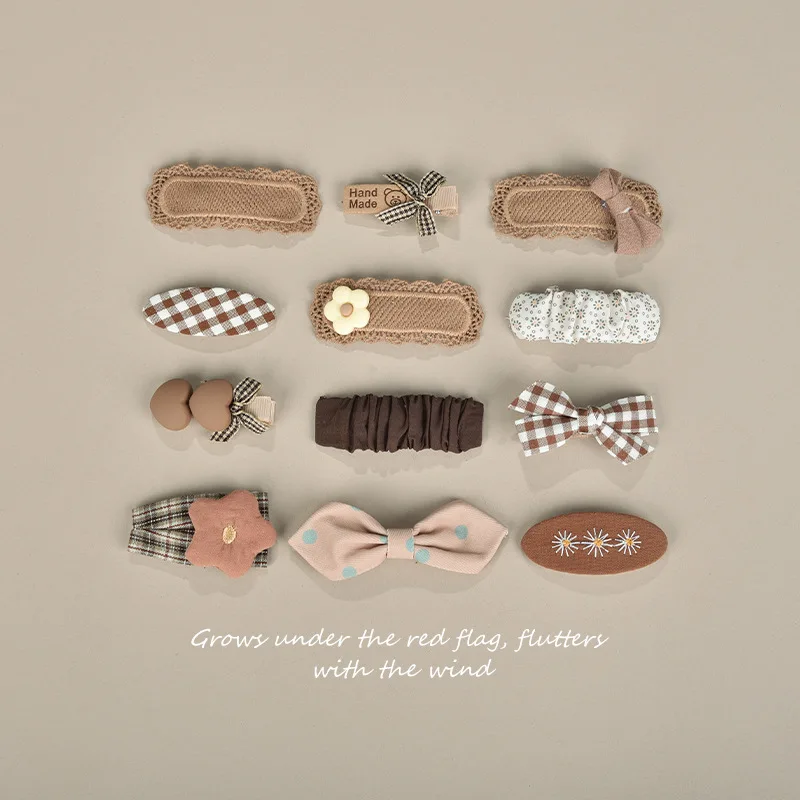 

Children Hair Barrettes Baby Princess Bow Design Adorable Fabric Stripe Clips for Girls Soft Hair Accessories