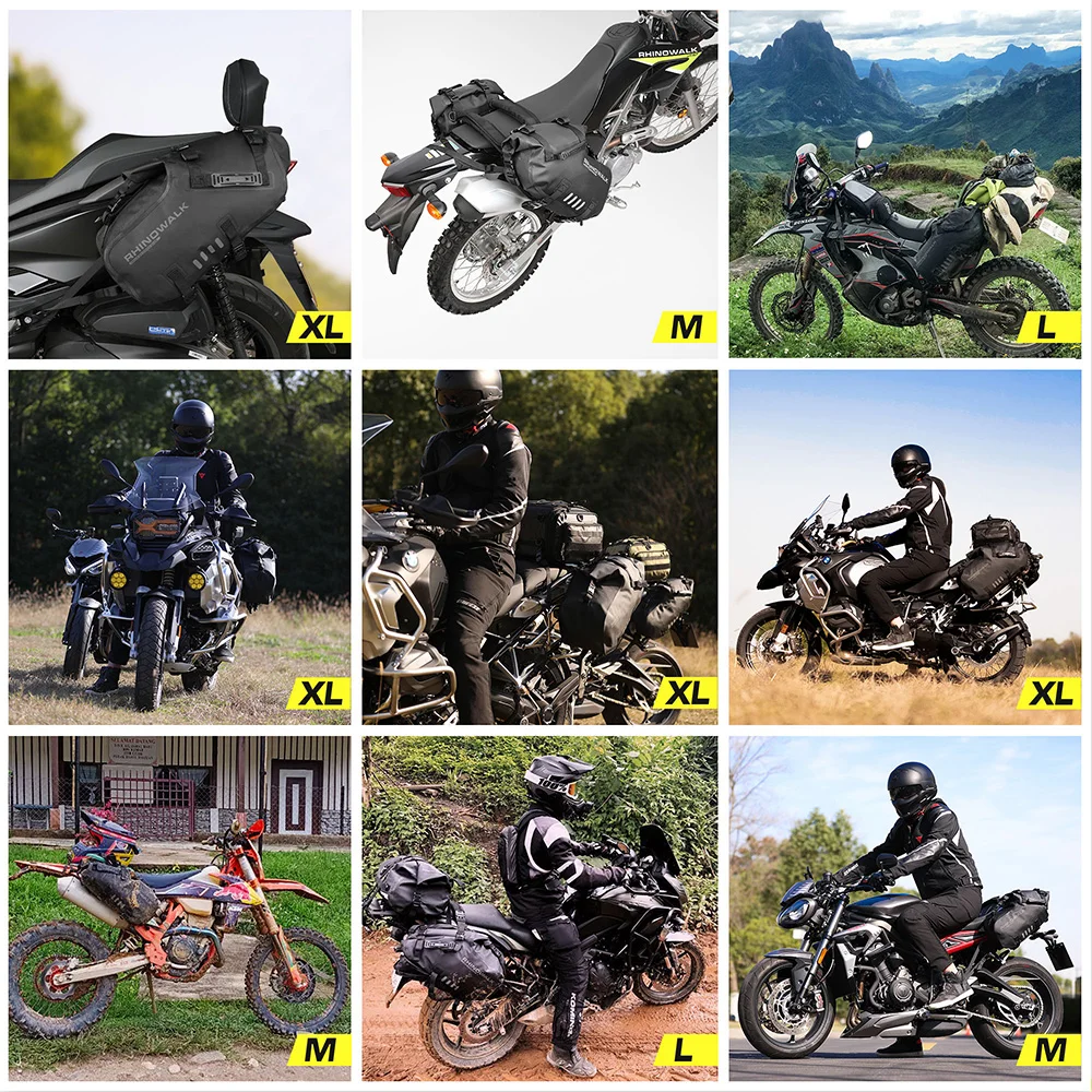 وحيد القرن دراجة نارية الجانب حقيبة مقاوم للماء 18L/28L/48L السرج السلة العالمي السفر حقيبة تخزين الأمتعة دراجة نارية الملحقات