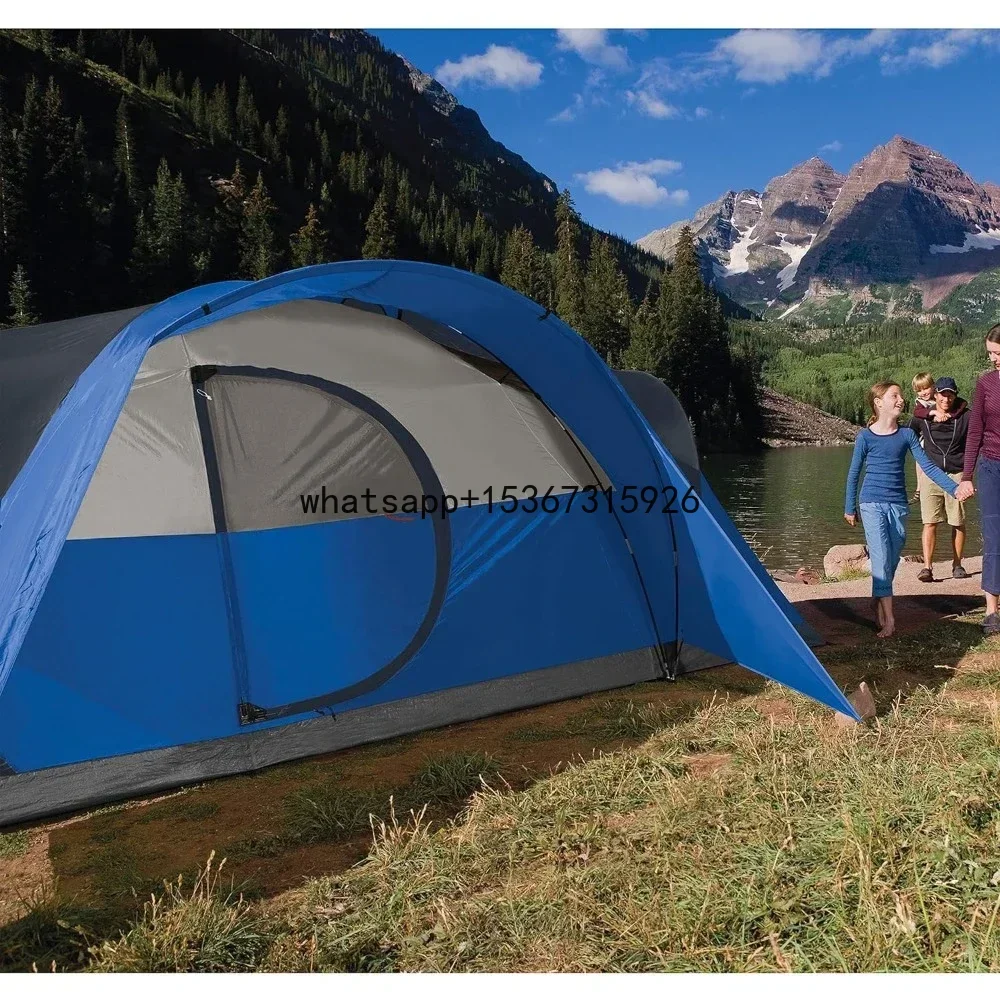 Camping Tent, 6/8 Person Family Tent with Included Rainfly, Carry Bag, and Spacious Interior, Fits Multiple Queen Airbeds Tent