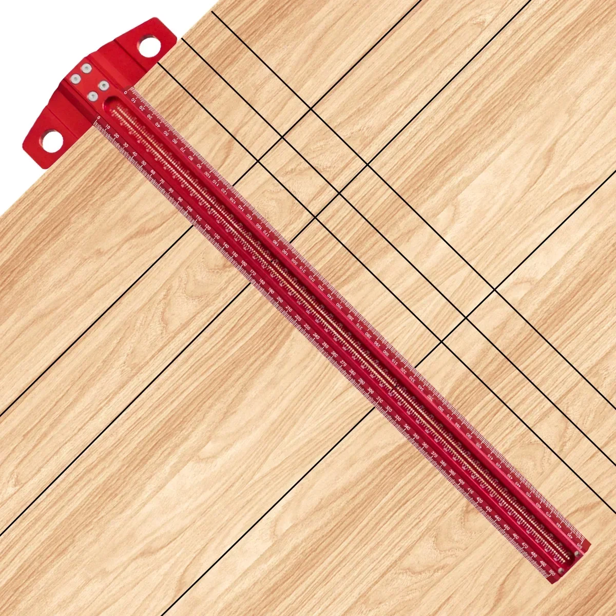 Woodworking Scribe 300/400/500mm T-type Ruler Hole Scribing Ruler, Aluminum Alloy Line Drawing Marking Gauge DIY Measuring Tools
