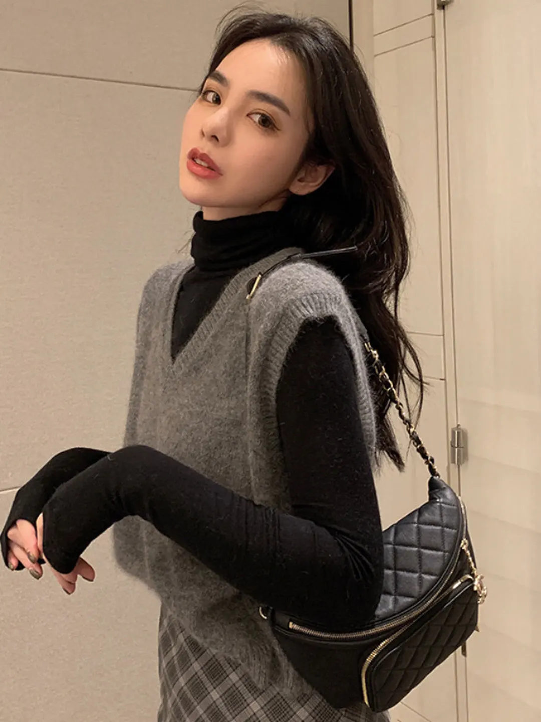 

Вязаный жилет-свитер женский, свободный, в стиле оверсайз, новый, осенне-зимний, верхняя одежда