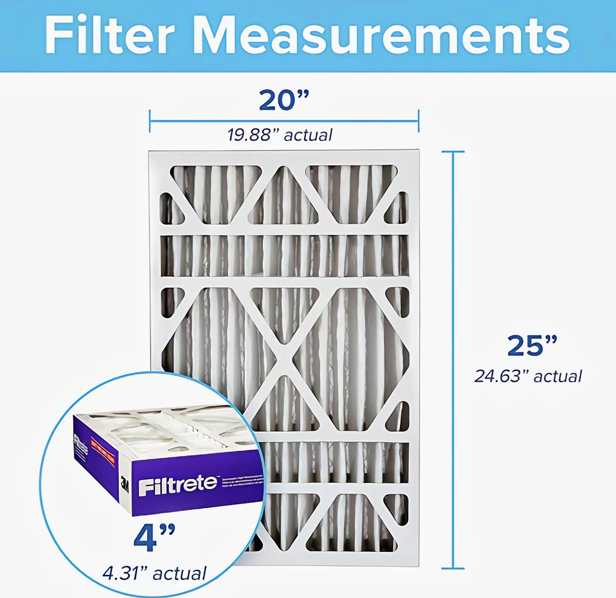 Filtrete 20x25x4 Air Filter, MPR 1550, MERV 12, Healthy Living Ultra Allergen Healthy Living 12-Month Deep-Pleated 4-Inch Air Fi