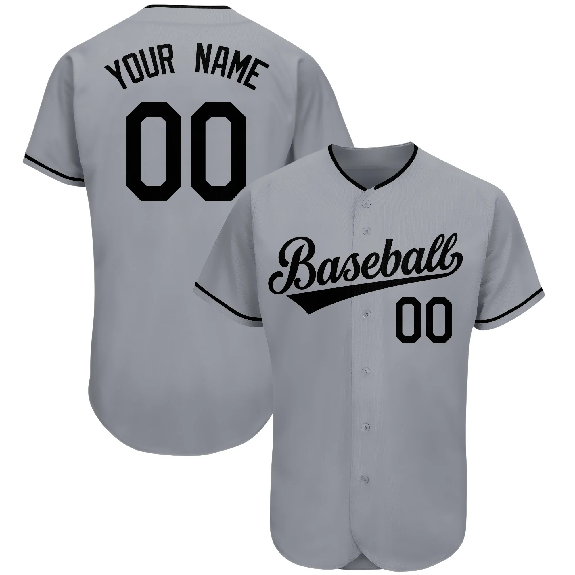 Embroidery Custom Baseball Jersey Mesh Baseball Softball Game Training Shirt Stitched V-neck Cardigan for Adult/Child Sweatshirt