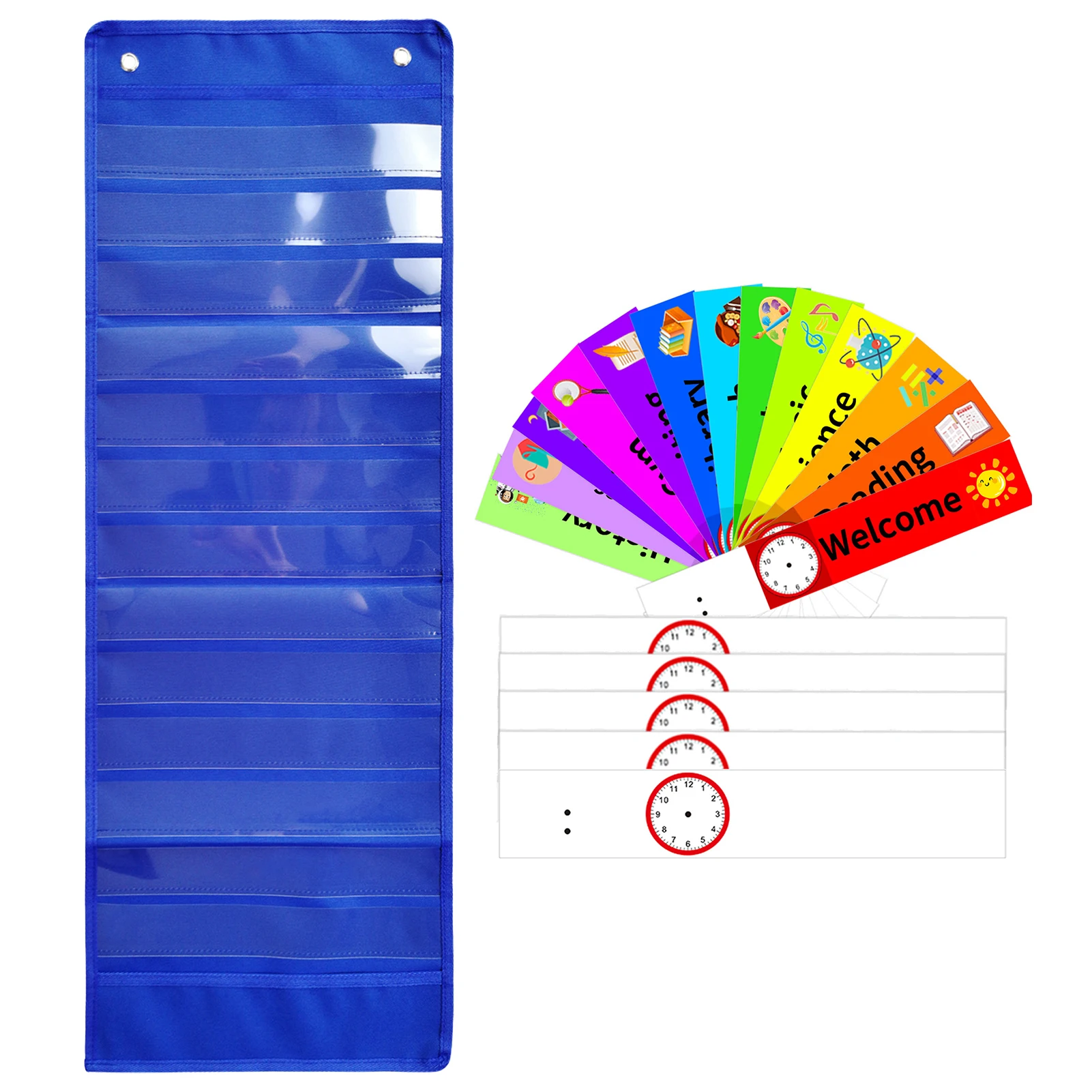 Daily Schedule Chart School Supplies Classroom Pocket Chart Schedule Learning From Home And School Homeschooling Or Classroom