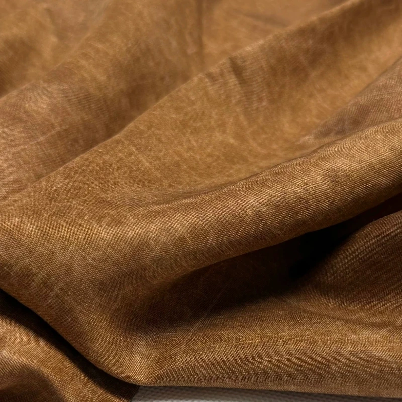 Sewing Tweed Fabric - Rayon Silk Fabric Yellow Brown Heavyweight
