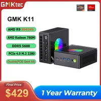 GMKtecK11 AMD R9 8945HS Mini PC Para Juegos 8 Núcleos 16 Hilos Mini Ordenador PC 32GB DDR5 1TBSSD Ordenador PC Win11Pro GamingPC
