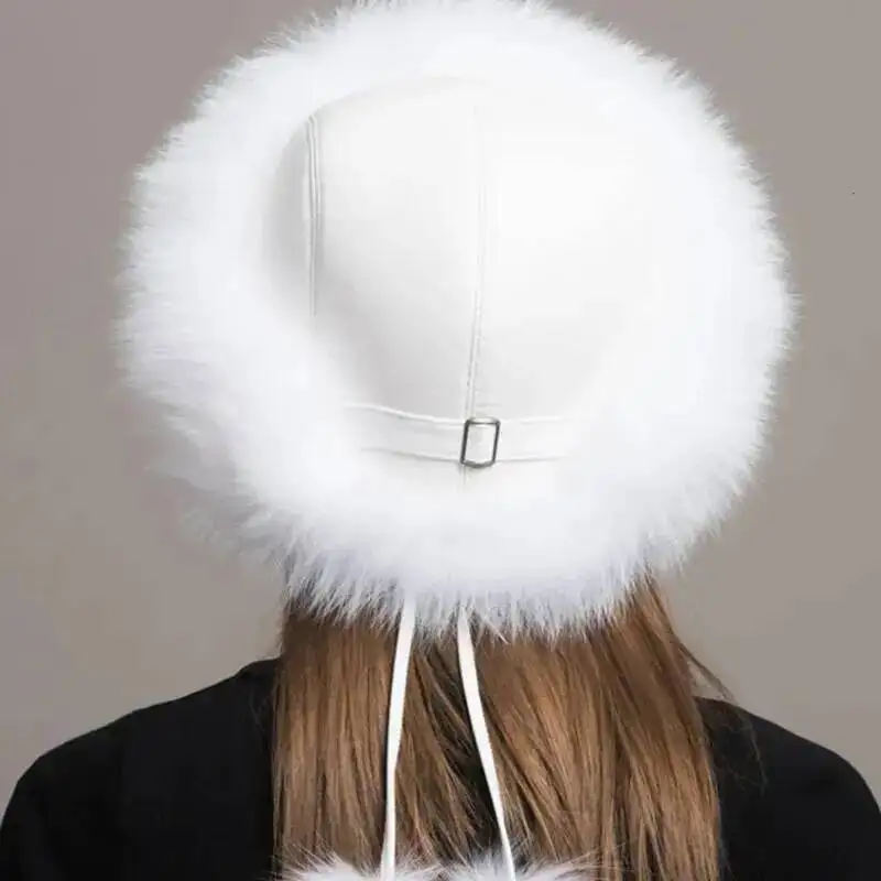 Winter Real Fox Fur Caps Outdoor Snow Skiing Caps Warmer Ear Protective Fur Hats Real Sheep Leather Snow Hat Men Bomber Hats