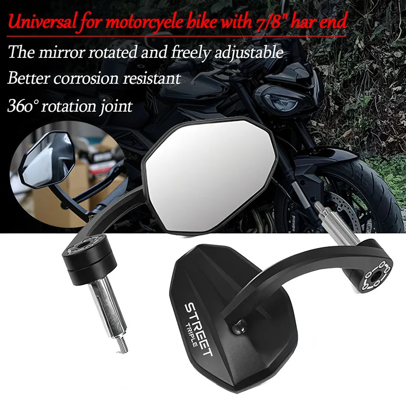 

Зеркало заднего вида на руль 7/8 дюйма (22 мм) для мотоциклов Street Triple 675, 765, Street Triple R/S, Speed Triple, Street 675, 1050