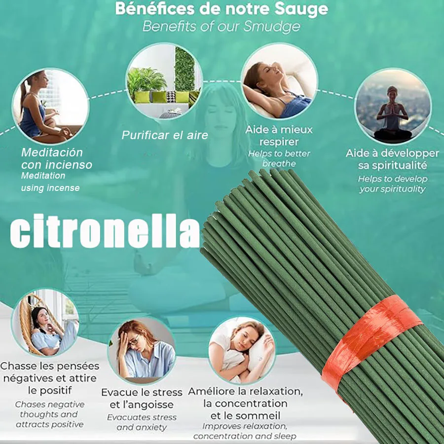 20/56/101/400 أعواد بخور سيترونيلا طبيعية - عطر عشبة الليمون يدوم طويلاً، رقائق خشب الخيزران والخيزران مع زيت السترونيلا، مناسبة للتخييم في الهواء الطلق، المشي لمسافات طويلة، الحدائق - عطر الحديقة (الهالوين، عيد الميلاد، عيد الميلاد، العطري حصري لعشاق الفناء #3