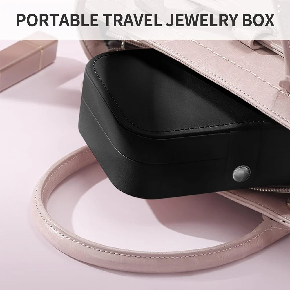 Travel Jewelry Case,Small Jewelry Box,Portable Travel Jewellery Box Trays Organizer Display Storage Case for Rings and Earrings