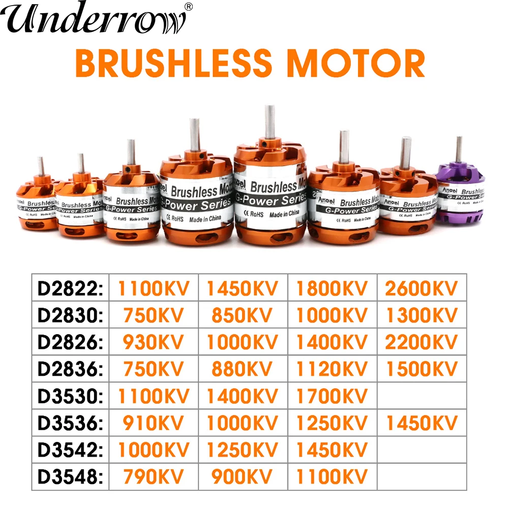 Brushless Motor 2-3S 4S 5S D2830 D2826 D3548 D3542 D3536 D3530 Motor For RC Mini Multicopters Plane Fixed-wing Aircraft