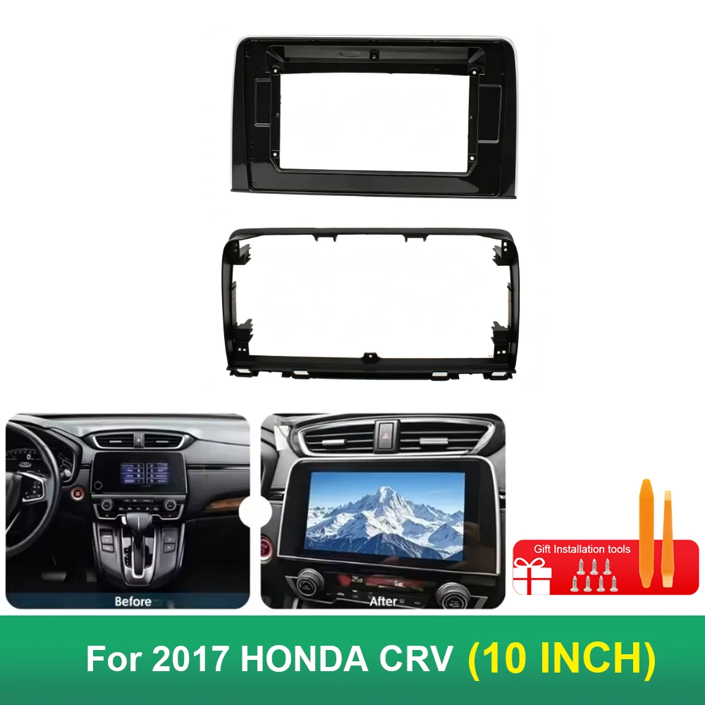 10 Inch Car Radio Fascia Frame For Honda  CRV 2017 Android Stereo Dashboard Panel Trim Installation Kit