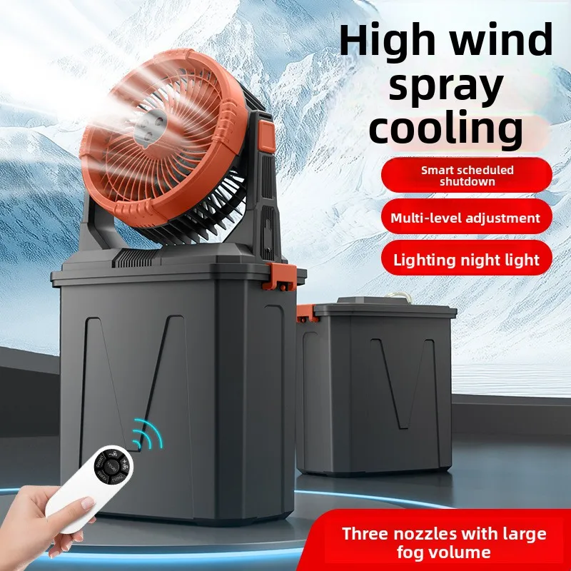 Portable Air Conditioner Misting Fans 10L Water Tank Outdoor Camping Fan Rechargeable 20000mAh Battery Operated 4 Spray Nozzles