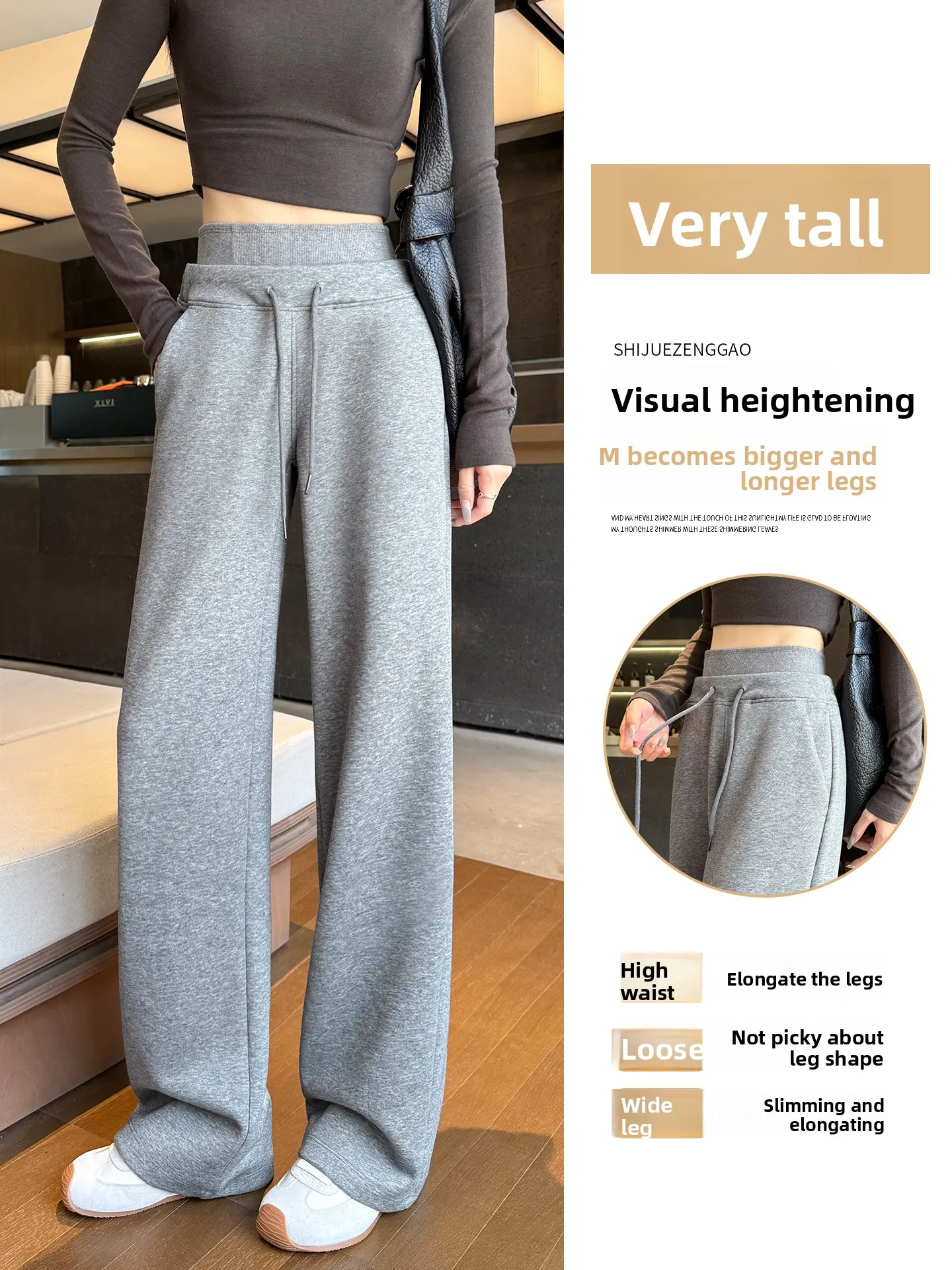 กางเกงขายาวทรงหลวมสไตล์สปอร์ตสำหรับผู้หญิง ฤดูใบไม้ผลิ ฤดูใบไม้ร่วง กางเกงโยคะ สไตล์อเมริกันลำลอง ทรงหลวม สไตล์ BF ใส่สบาย ทรงเอวสูง ผ้าฝ้าย...