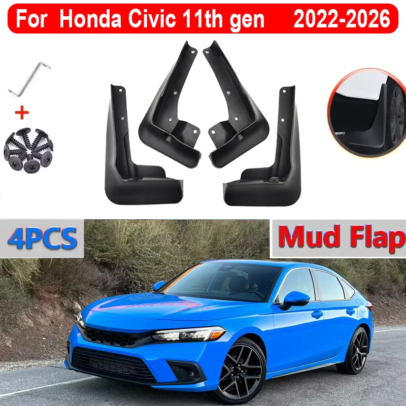 

Car Fender for Honda Civic 11th Gen Accessories FL Liftback 2022-2026 Car Wheels Mudguards Mud Guard Mudflaps Auto Accessories