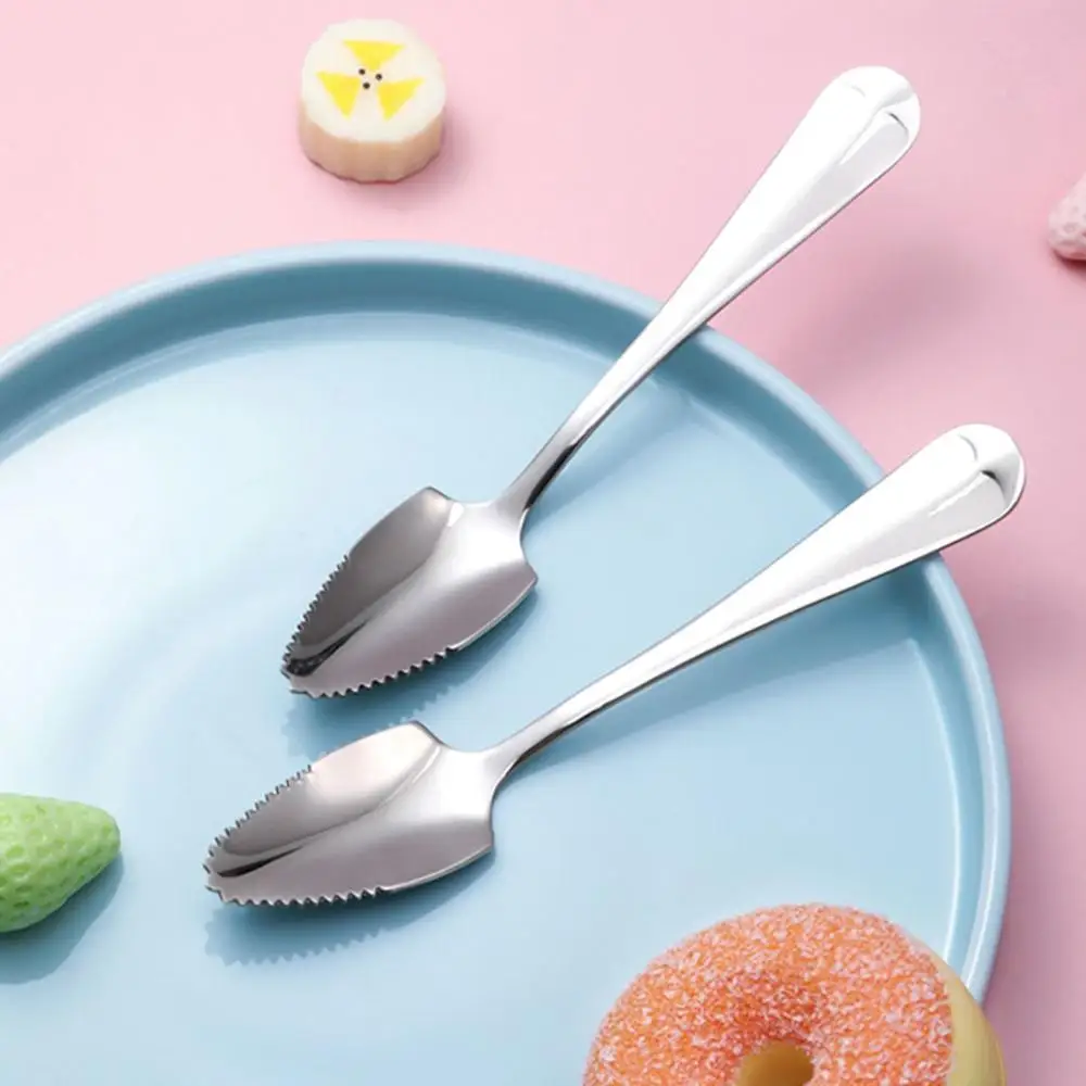 Mango Home Multifunctional Scraping Serrated Edge Grapefruit Spoon Baby Food Processer Kiwi Scoop Fruit Puree Tool