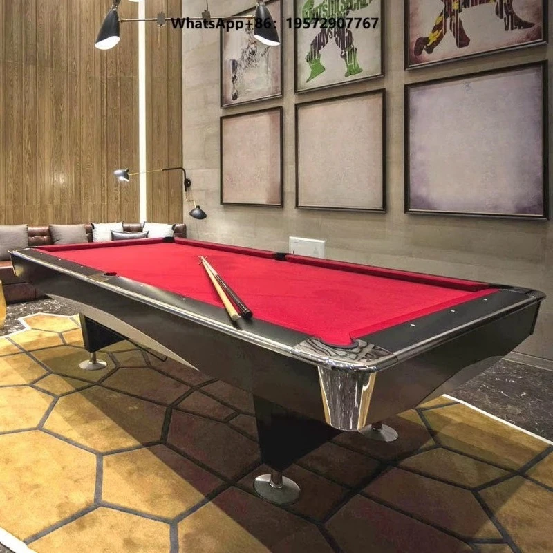 4G 9ft marble countertop pool table with custom logo, full set of ball sets