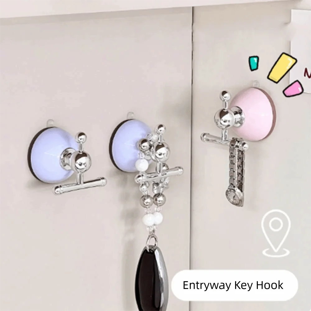 

No- Punching Suction Cup Hook Strong Load-Bearing Punch-free Bathroom Hook Wall Mounted Seamless Kitchen Storage Hook Entryway