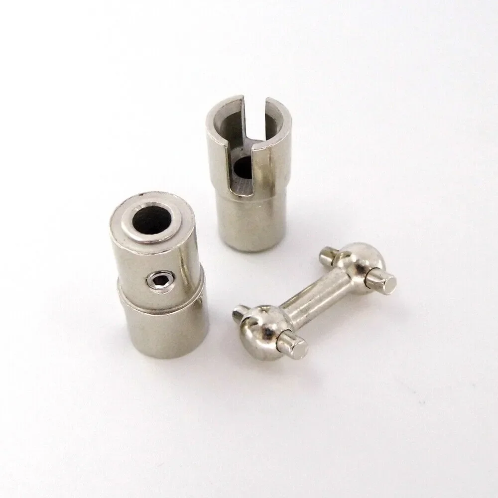 1 Set Edelstahl-Verbindungskupplung Kardan 4 bis 4 mm für RC-Boot Flytec Feilun für FT011 Connect Motorwelle Connect Flex-Welle