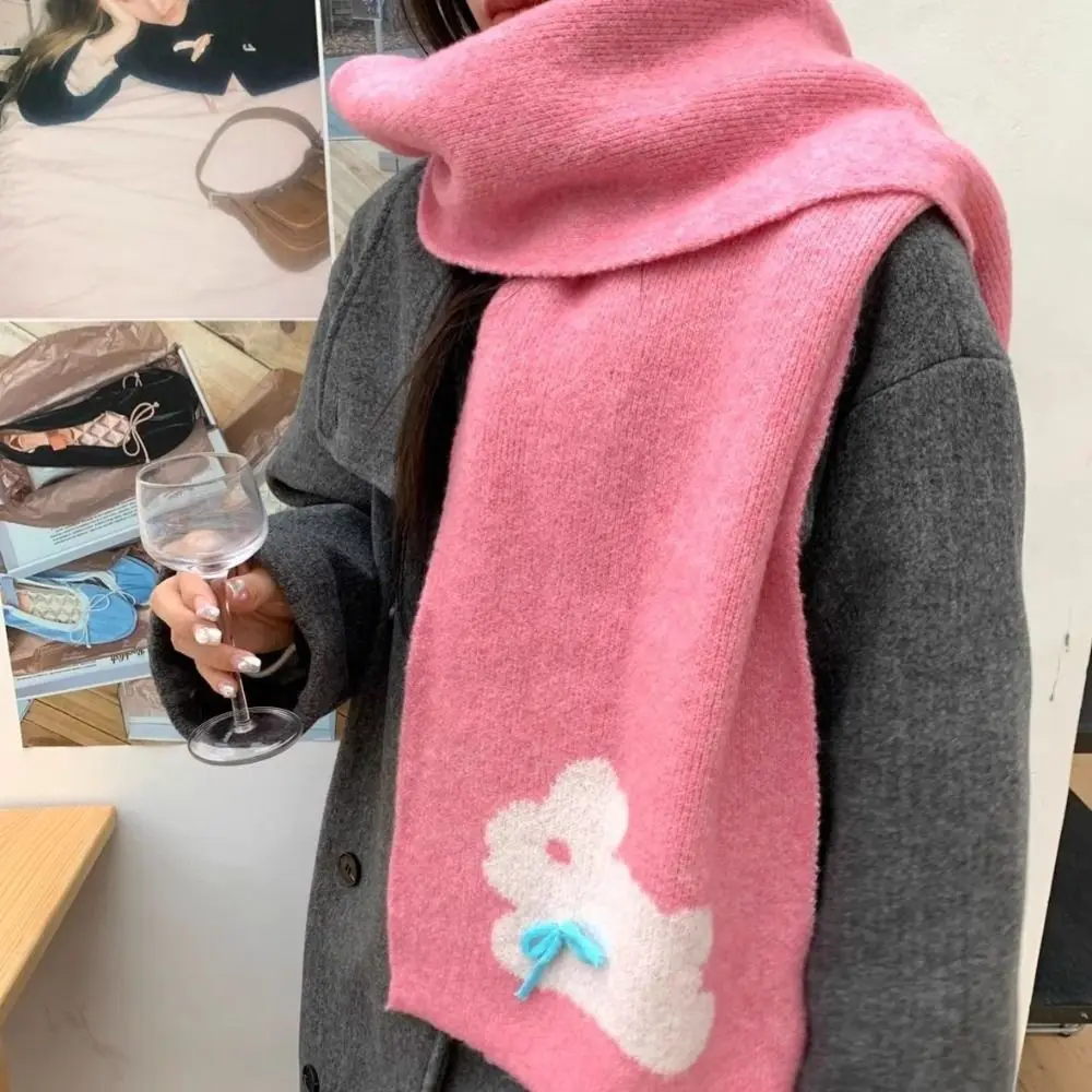 NEW Polyester Scarf Thick Solid Color Winter Warm Scarf Rabbit Shawl Winter