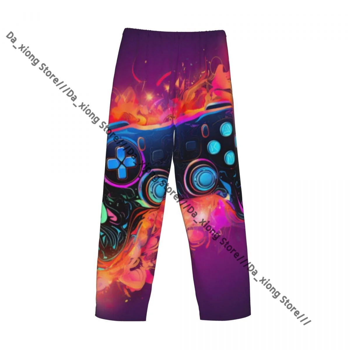 رجل عارضة بيجامة طويلة بانت فضفاض مطاطا الخصر غمبد طباعة مريحة ملابس خاصة المنزل صالة السراويل