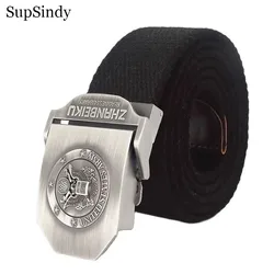 SupSindy Erkekler kanvas kemer abd ulusal amblem Metal toka ordu askeri taktik kemerler erkekler için kot kemer asker erkek kayış