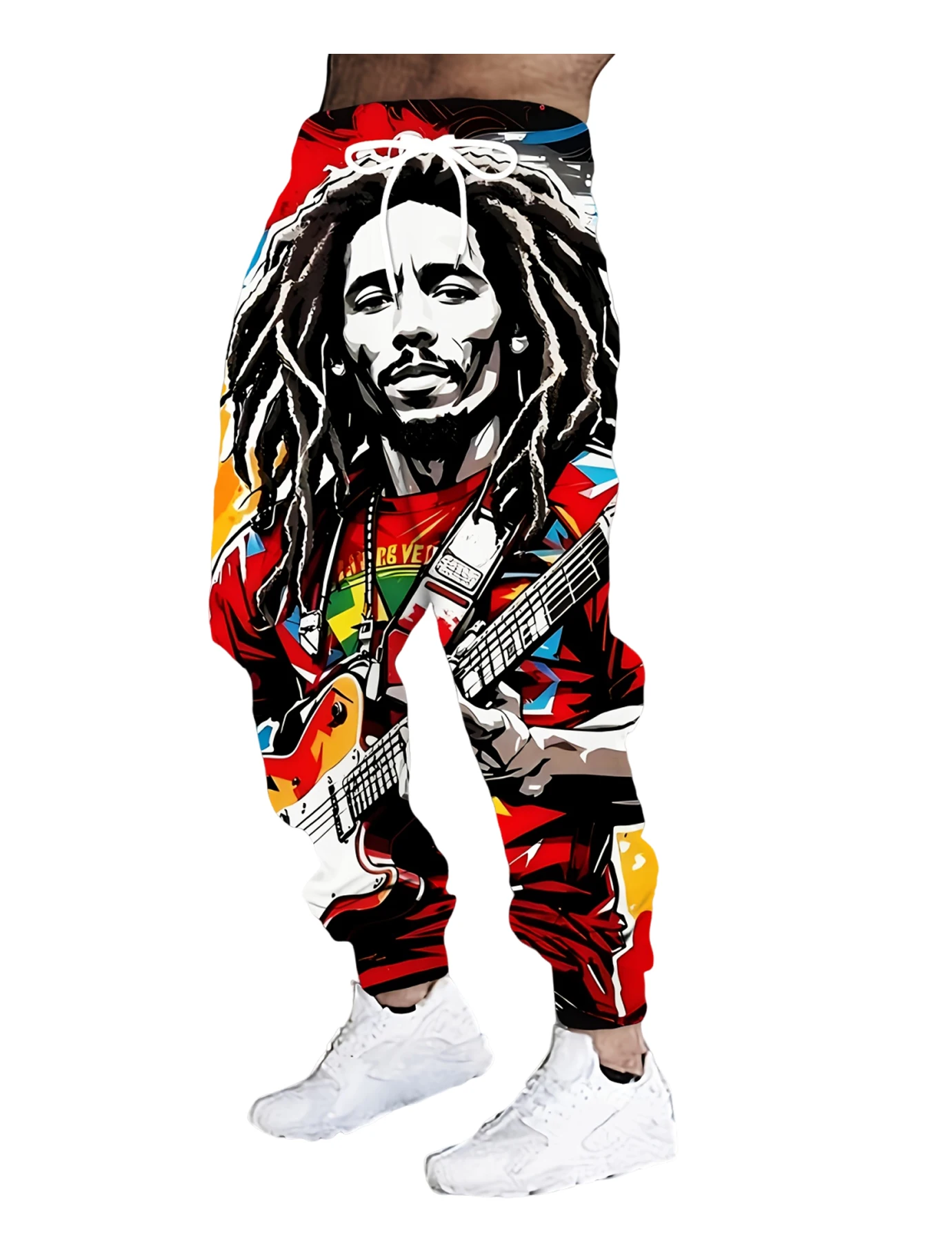 

Новые мужские повседневные брюки с 3D модным принтом, уличные дышащие брюки, стильные уличные брюки на шнурке, мужские брюки с манжетами