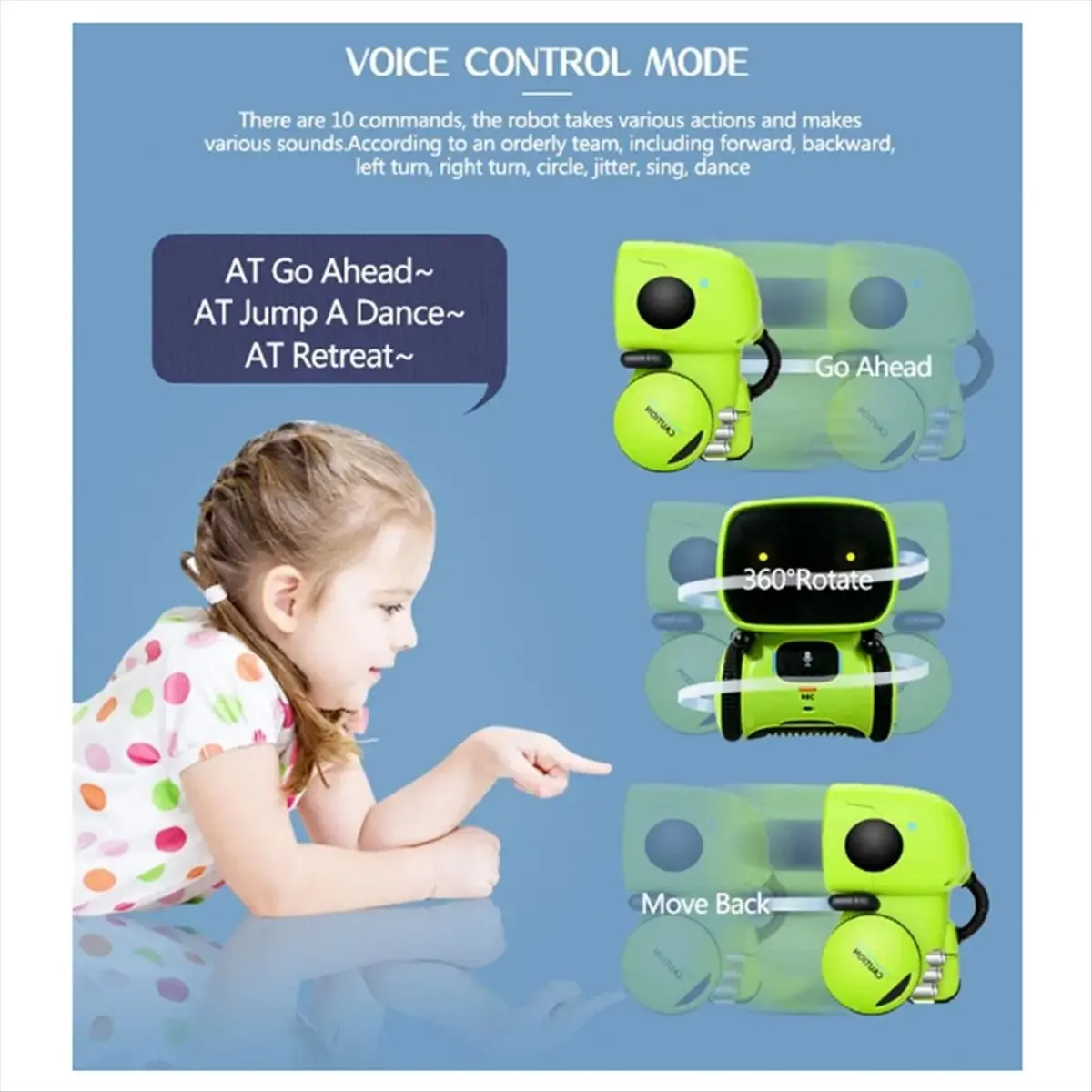 T35C Toy Robot Intelligent Robots Russian Version Voice Touch Control Toys Interactive Educational RC Robot Green