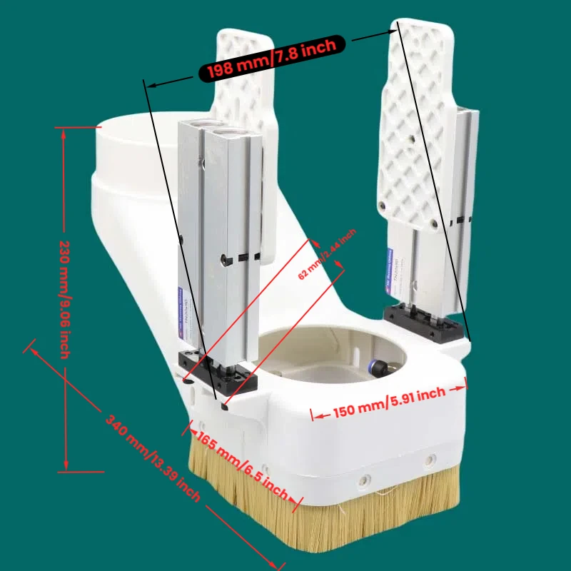 Copertura antipolvere per mandrino ATC da 9KW 4 lati Soffio d'aria Connettore da 110 mm Tubo antipolvere da 150 mm Cilindro d'aria Attaccato Piede antipolvere per mandrino ATC
