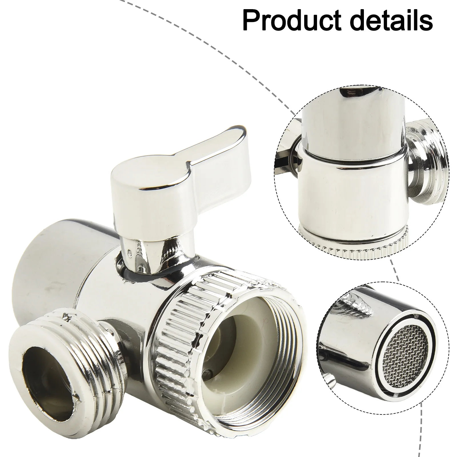 Water Tap Connector Sink Splitter Faucet Adapter Faucet Diverter Home Improvement 1pc Silver Three-way Brand New