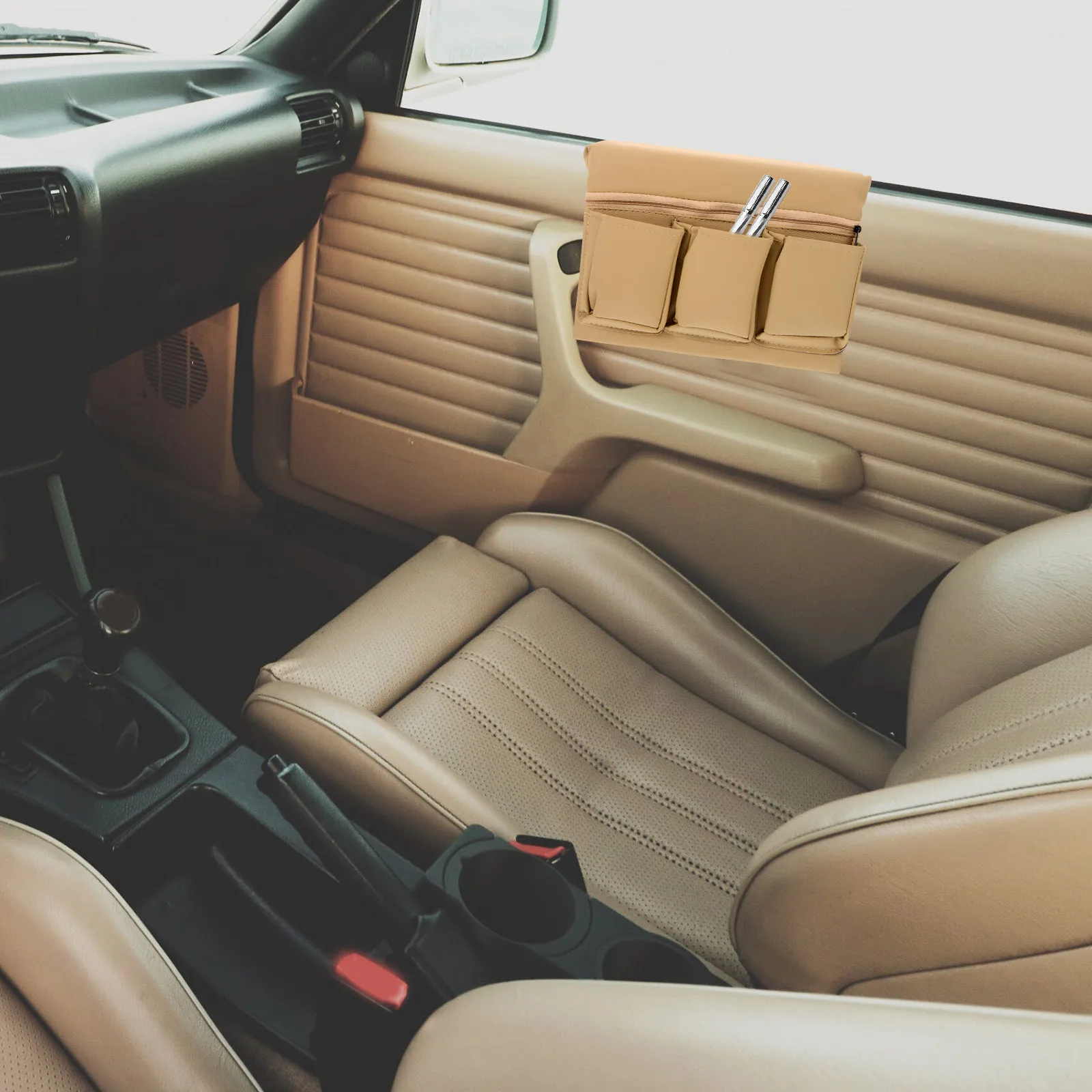 

Car Window Armrest Storage Box Organizer with Side Door Elbow Support Pad for Car Supplies Accessories