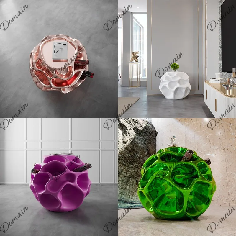 Corner Italian Minimalist Irregular Art Design FRP Round Coffee Table for Showroom
