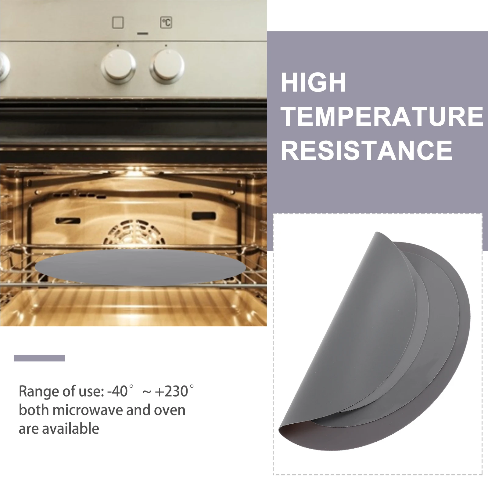 

2pcs Silicone Microwave Oven Mat Heat Resistant Turntable Protector For Kitchen Dining Table Multifunctional Placemat Anti-Slip