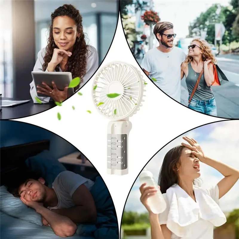 ABVI-Clip On Fan Rechargeable Adjustable Foldable Personal Fan Portable 3 Speeds Handheld Cooler B