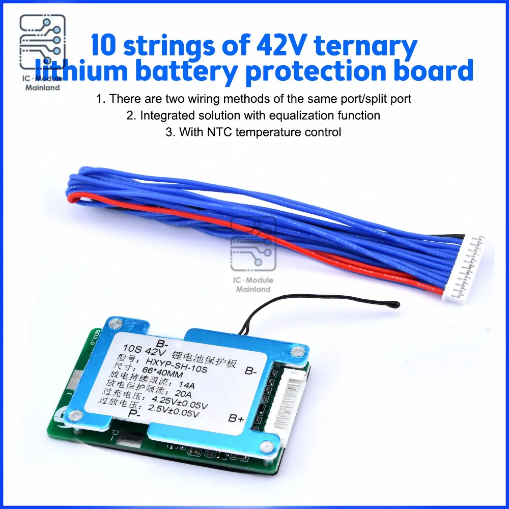 

10S 42V 15S BMS Polymer Cell 18650 Lithium Battery Protection Board Module With Balance Built-in Temperature Control