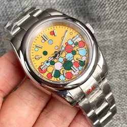 36mm 39mm Balloon Dial Steel Automatic Men Watches NH35A Movt DJ Hand Flat Sapphire 904L Bracelet Waterproof Clock