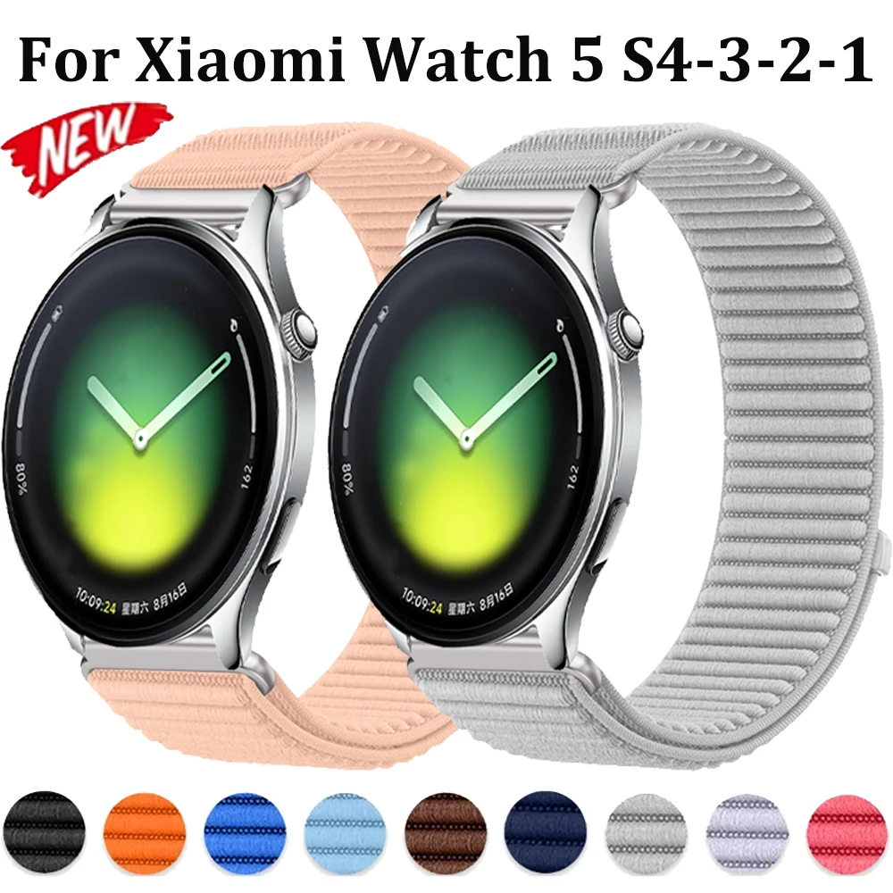 18mm 20mm 22mm Nylon Loop Strap For Xiaomi Watch 5 S4-3-2 Comfortable Bracelet For OPPO Watch S-X-X2/Oneplus Watch 3-2-Lite Belt