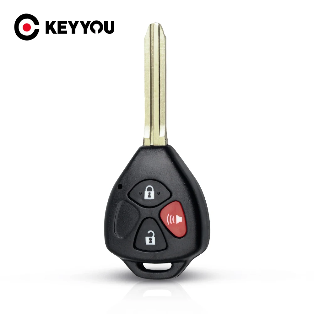 Keyyou ปลอกหุ้มกุญแจรีโมทสำรองสำหรับ Toyota RAV4 Yaris Venza Scion tc/xa/xb/xc 3ปุ่ม