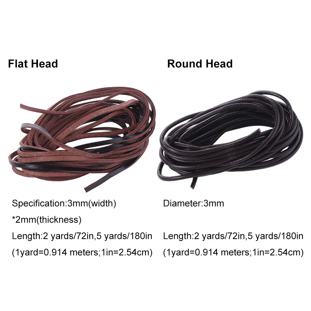 

Home Accessories Flat/Round Genuine Leather Cord DIY Retro Braiding String Easy To Cut Smooth Real Leather Strips Shoe Laces